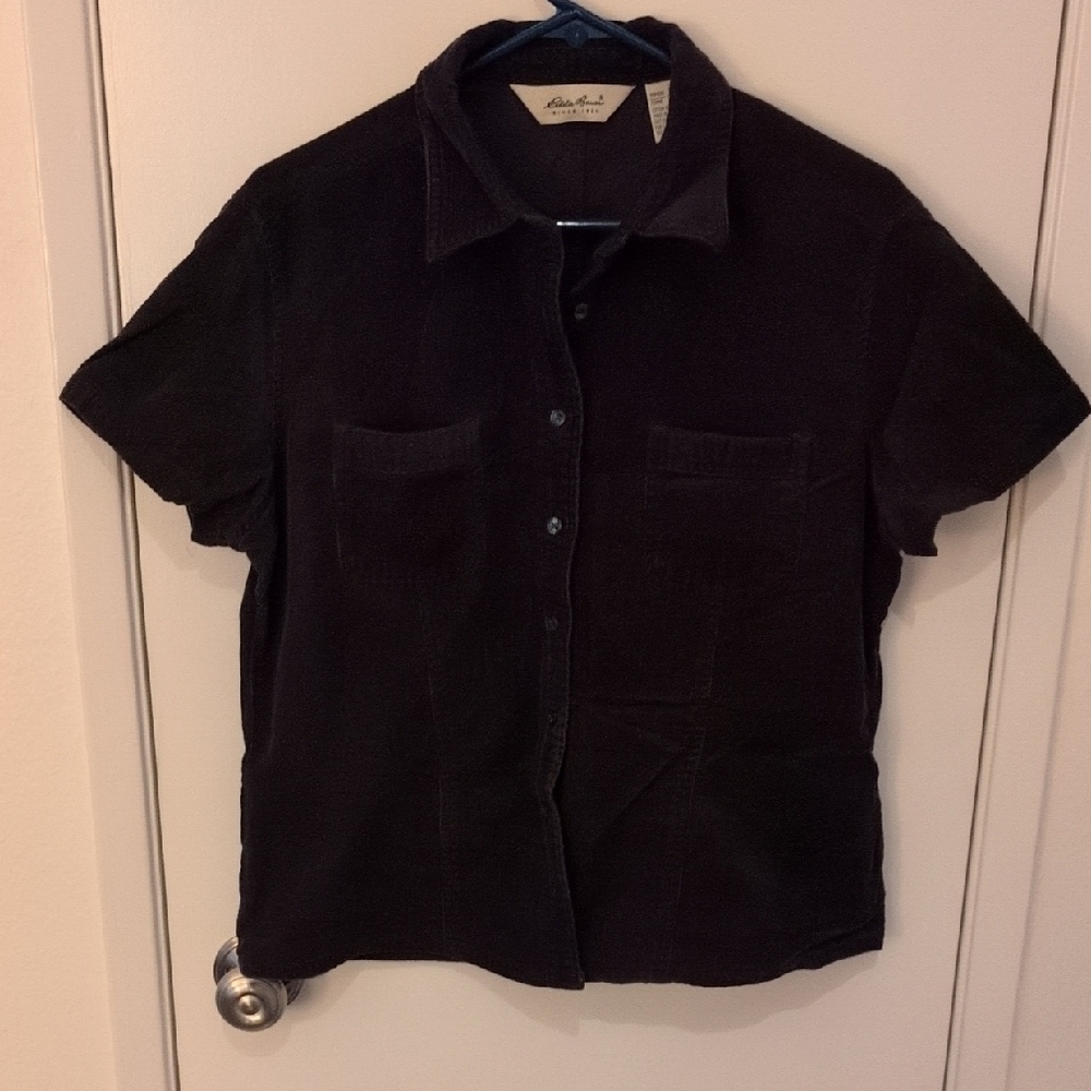 Eddie Bauer Black Corduroy Shirt